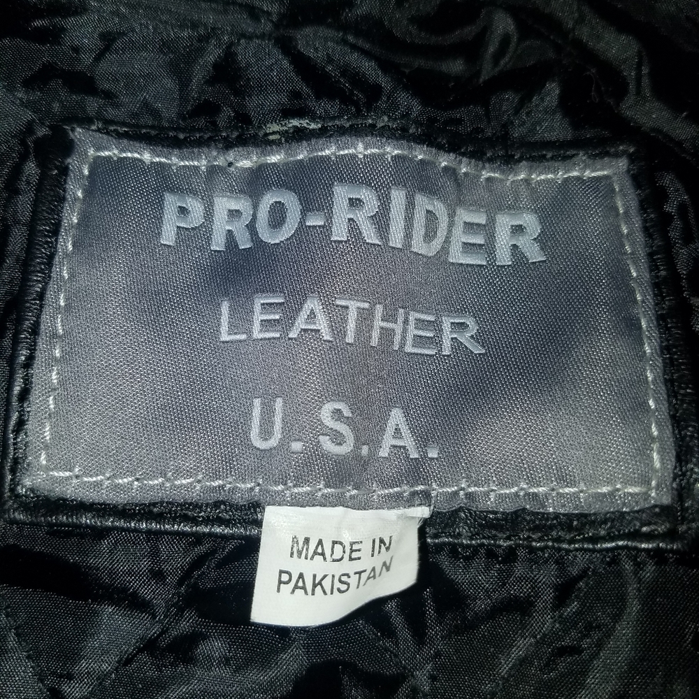 Pro Rider Black Leather Jacket Size Large - Picture 8 of 8